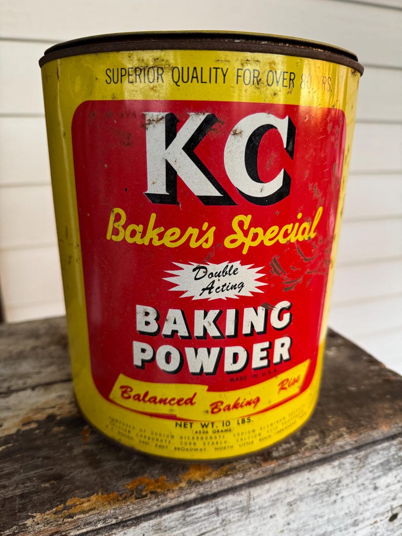 Antique Kitchen KC Baking Powder Tin – Bakers Farmhouse Kitchen ...