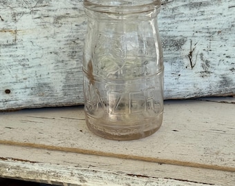 Vintage Wanzer & Sons Dairy Milk Glass Bottle Chicago ILL. - Mini Flower Vase 12 OZ