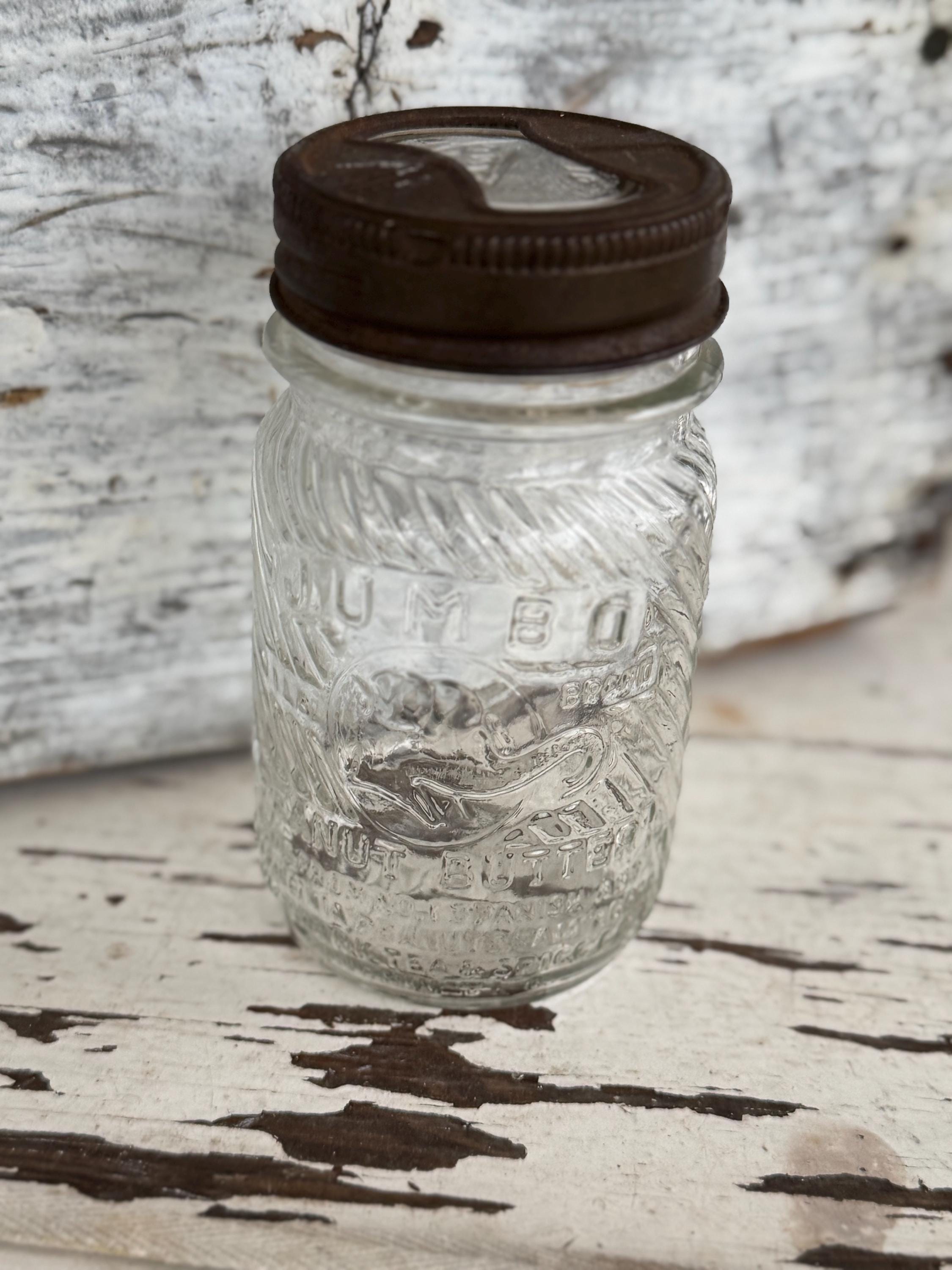 Antique Glass Peanut Jar - Etsy