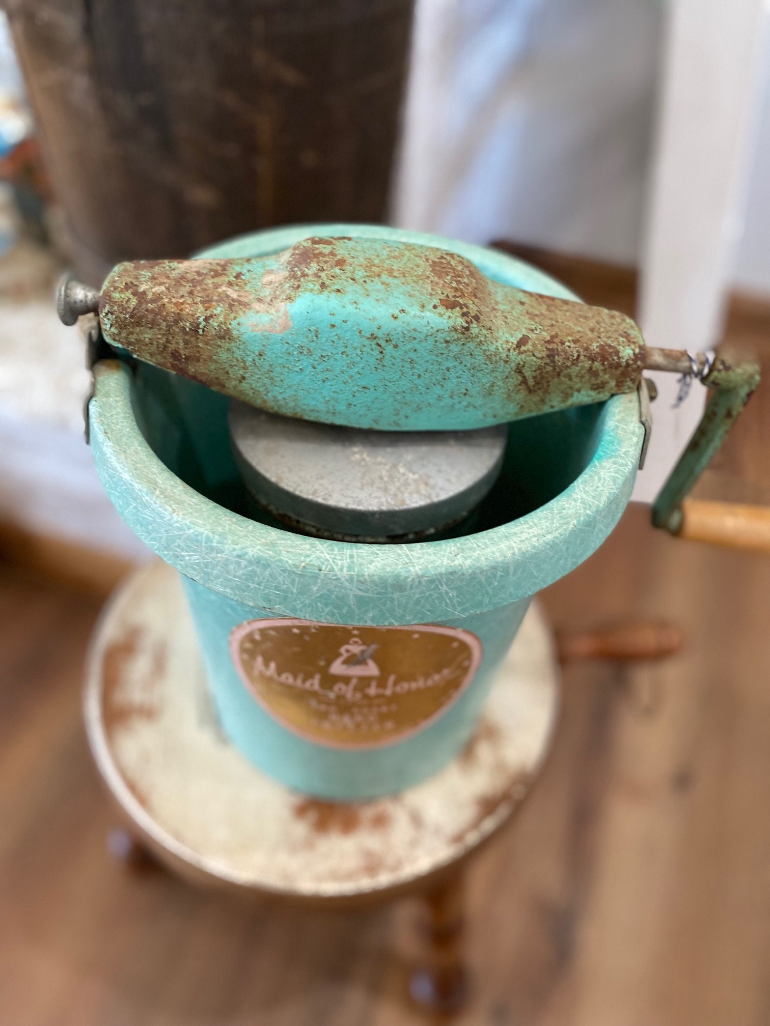 Vintage Ice Cream Hand Freezer Maid of Honor, Ice Cream Churn, Ice