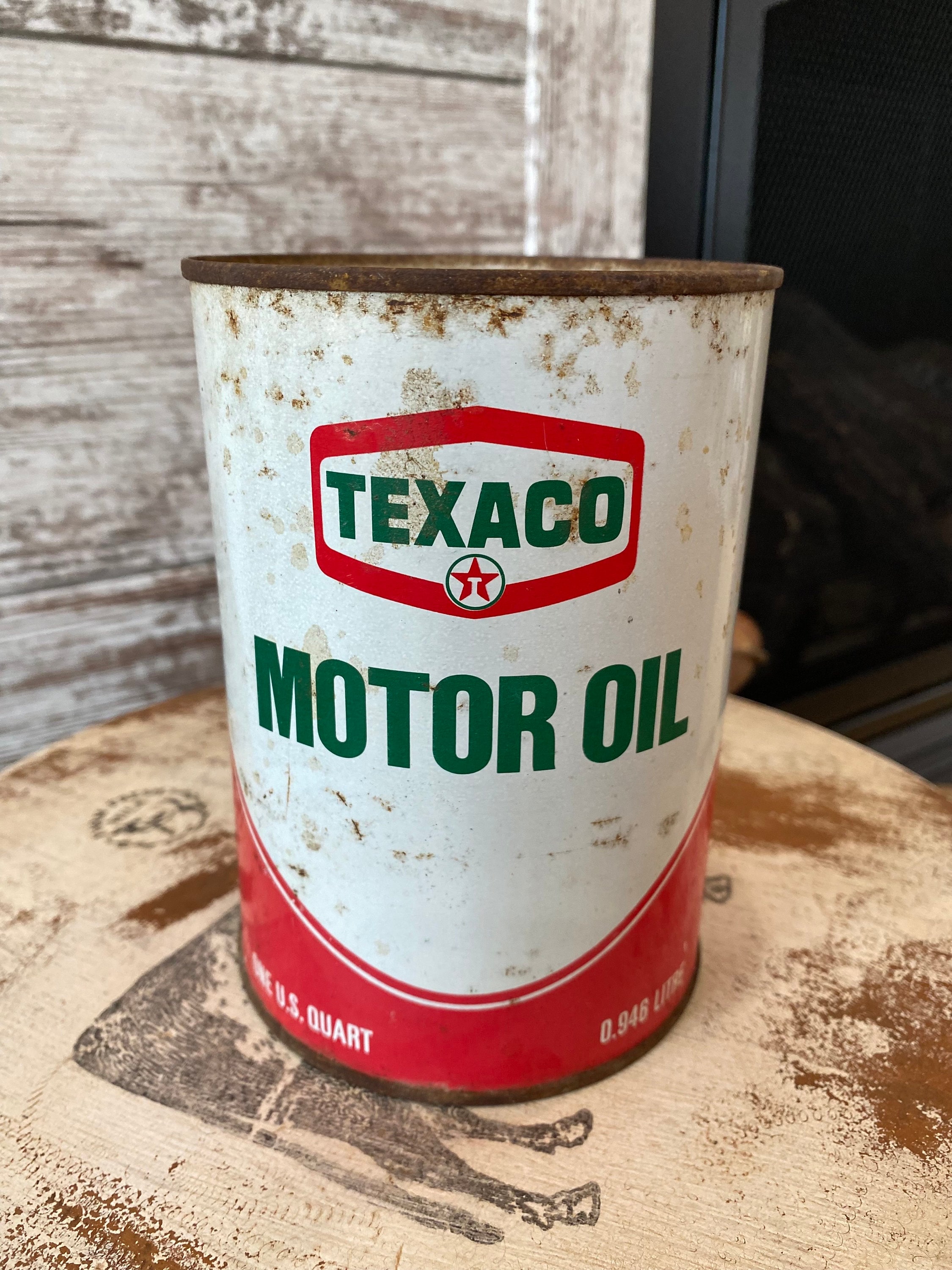 Vintage Texaco Motor Oil Can: Unopened One Quart, Advertising
