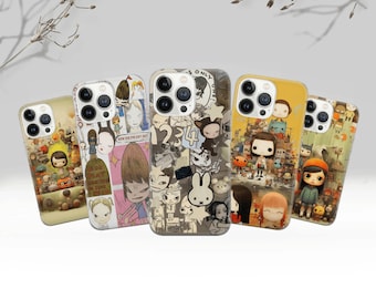 Yoshitomo Nara Esthetische Telefoon Case Cosplay Cover voor iPhone 14 13 12 Pro 11 XR 8 7, Samsung S23 S22 A73 A53 A13 A14 S21 Fe S20, Pixel 7 6A