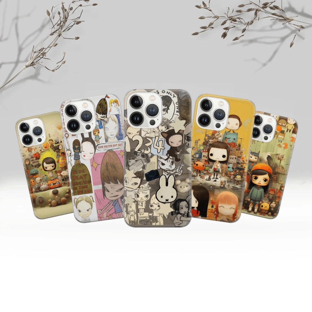 Yoshitomo Nara Manga Style Stickers Phone Case_Clear Impact Case - Whi –  indivisual