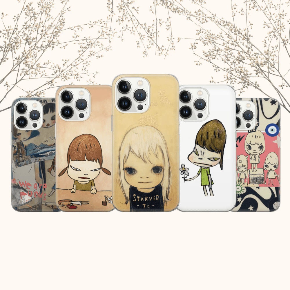 Yoshitomo Nara Manga Style Stickers Phone Case_Clear Impact Case - Whi –  indivisual