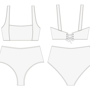 Conjunto de bikini con escote redondo
