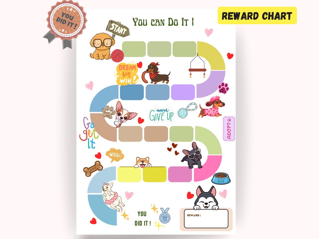 Dog Reward Task Dog Reward Chart Printable PDF – Kids Chore & Behavior Chart - Etsy