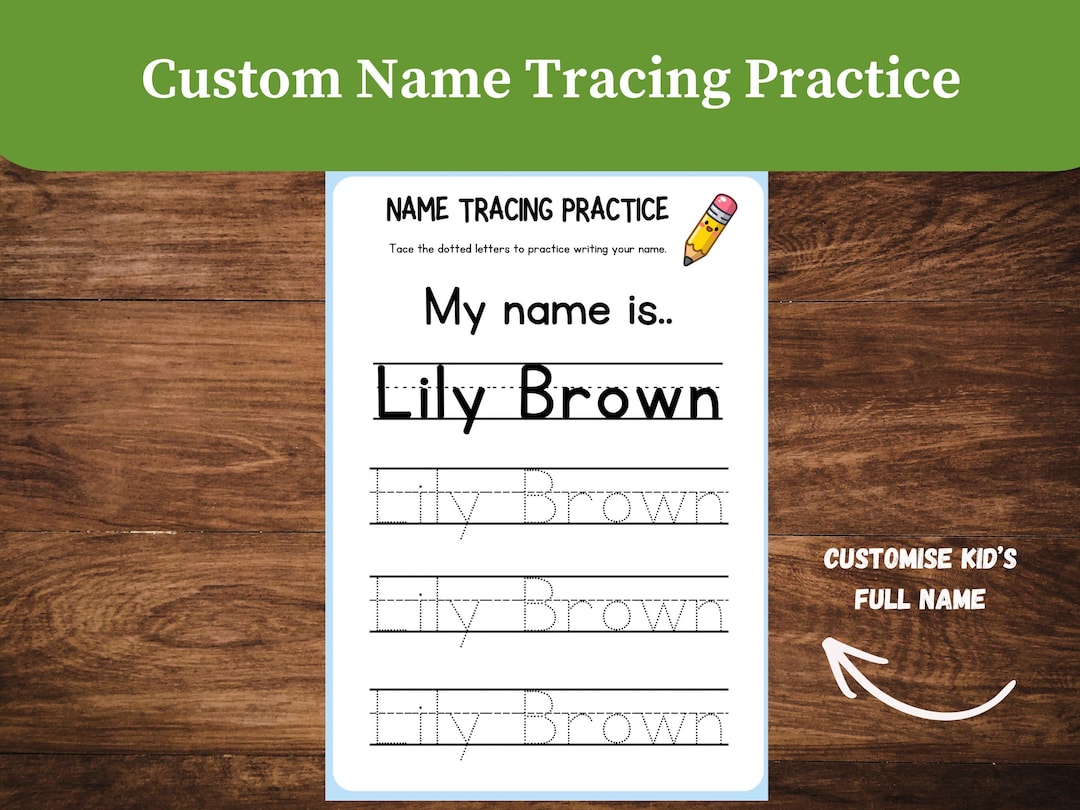 Custom Name Tracing Worksheet | Personalized Handwriting Practice (PDF ...