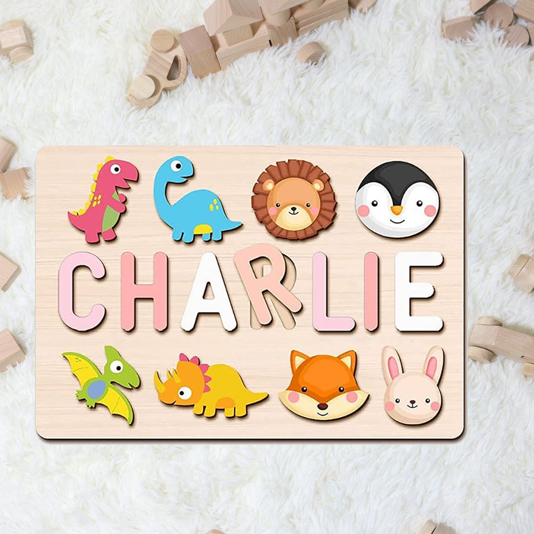 Personalized Puzzle Board With Baby Nameswooden Montessori Etsy