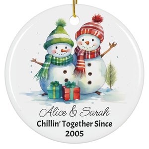 Personalized Ornament Friends, Best Friend Christmas Gift, Ornament Gift For Friend, Snowman Ornament, Custom Friend Christmas Tree Ornament