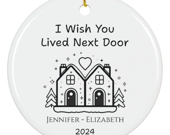 Long Distance Ornament: Personalized Ceramic Keepsake, Custom Christmas Gift For Long Distance Best Friends, Long Distance Family Gift