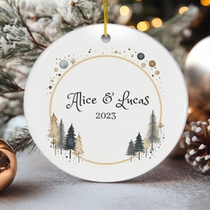 Personalized Names Ornament, Christmas Tree Ornament, First Christmas, Custom Christmas Ornament, Ceramic Ornaments, Tree Decorations
