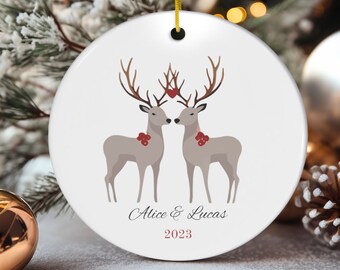 Personalized Couples Ornament, Our First Christmas, Our 1st Christmas, Christmas Ornament For Couples, Ceramic Ornaments, Gift For Him & Her