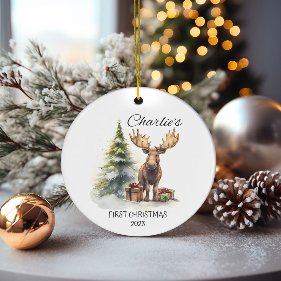 Personalized Christmas Ornament, Canada Moose Christmas Ornament, Child