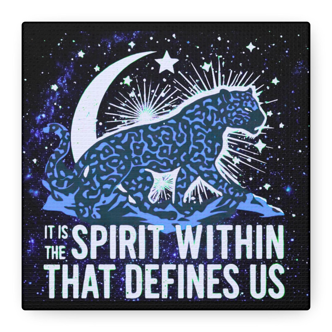 Spirit Within Collection - Azure Spirit - Cosmic Leopard Canvas Wall ...