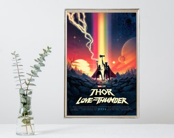 Poster del film Thor Love and Thunder - Poster del film vintage - Edizione limitata da collezione - Cimeli del cinema