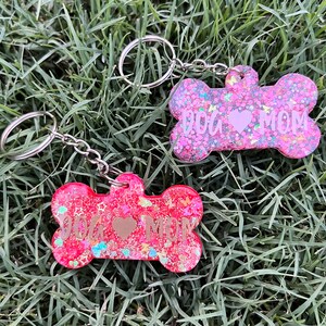 Resin “Dog Mom” Keychains