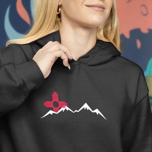 New Mexico Mountain Love Unisex Hoodie Embroidered New Mexico Sweatshirt, several colors