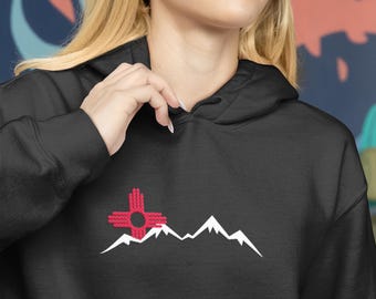 New Mexico Mountain Love Unisex Hoodie Embroidered New Mexico Sweatshirt, several colors