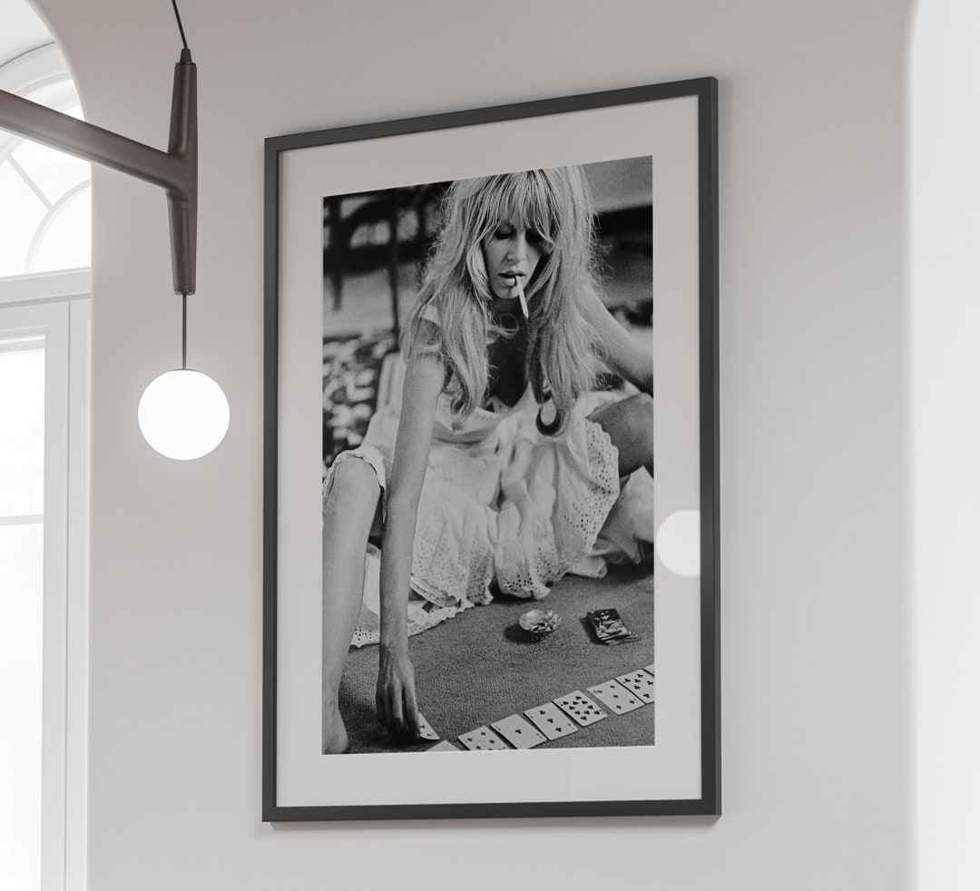 Brigitte Bardot Playing Cards Print, Black and White Wall Art, Feminist