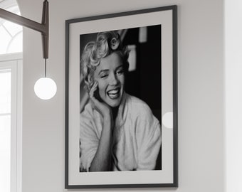 Marilyn Monroe Poster, Black and White Wall Art, Fashion Print, Vintage Photo, Marilyn Monroe Print, Old Hollywood Decor, Digital Download