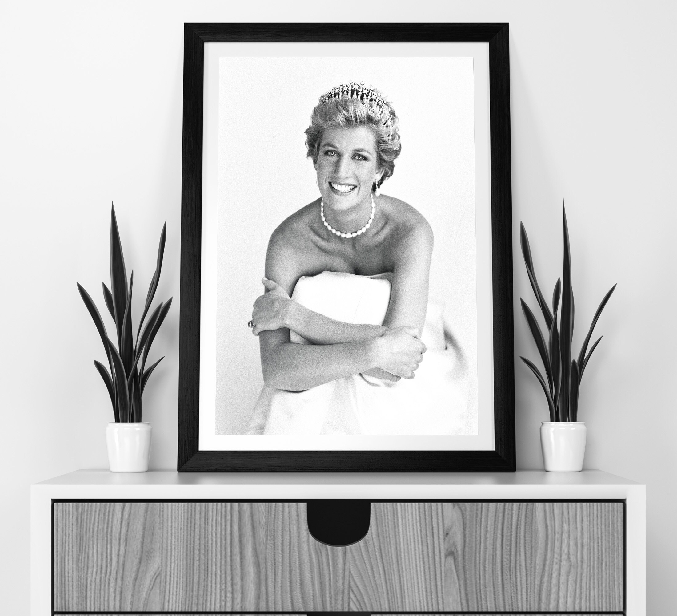 Princess Diana Print, Black and White, Vintage Poster, Photography ...