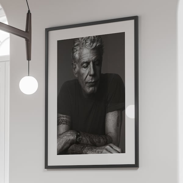 Anthony Bourdain Print, Black and White, Vintage Photo, Anthony Bourdain Poster, Kitchen Wall Decor, Printable Wall Art, Digital Download