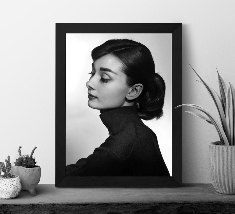Vintage Audrey Hepburn Poster, Black and White, Audrey Hepburn Wall Art