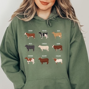 Cow Sweatshirt Gift For Farmers, Western Lover Sweatshirt, Cowboy Sweater, Cute Cowgirl Hoodie, Highland Cow Hoodie, Funny Cow Hoodie,Hoodie