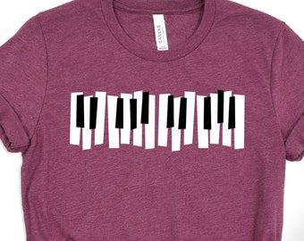Piano Keys T-Shirt, Musician Gift, Music Lover Tee