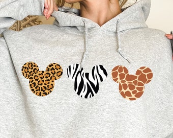 Animal Print Mickey Ears Sweatshirt, Disney Family Vacation