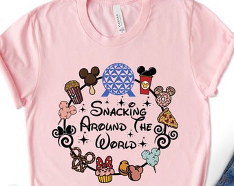 Disney Snacking Around The World Shirt, Epcot World Traveler Tee