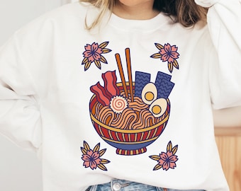 Vintage Ramen Sweatshirt, Japan Foodie Gift
