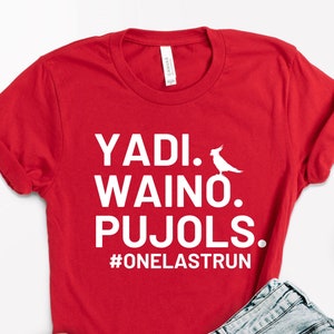 cardinal baseball shirt, best players yadi waino pujols #onelastrun dark tee