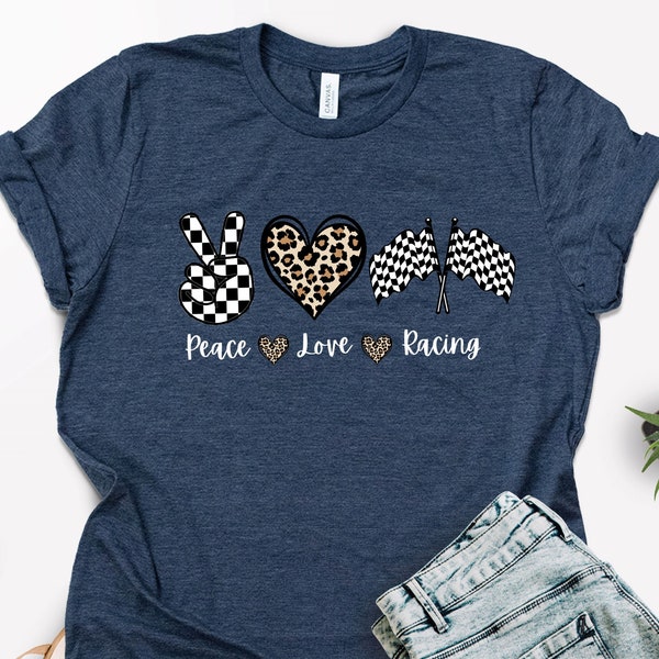 Peace Love Racing Shirt, Race Track Shirt, Racing Shirt, Dirt Track Racing, Drag Racing, Racing Is My Favorite Season, Motocross Mom T-shirt