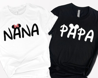 Disney Nana Papa T-Shirt, Matching Grandparent Tees