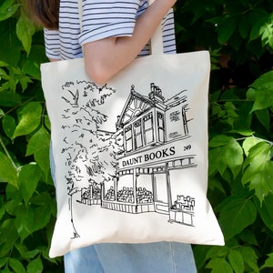 Bookshop Tote Bag, Cute Books Canvas Tote Bag, Books Eco Bag Women&#39;s Tote Bag, Korean Style, Gift For Librarian, Women Book Lover Gift Bag