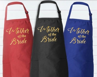 Mother of The Bride Apron, Personalized Bridal Shower Gift