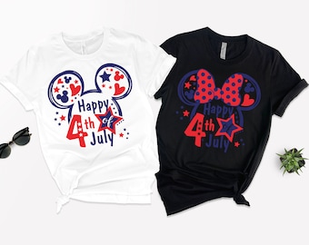 Disney Mickey and Minnie 4th of July Shirt, Happy 4th of July Disney Shirt, Independence Day Shirt, Patriotic Gift Tee, Disney Family Shirt