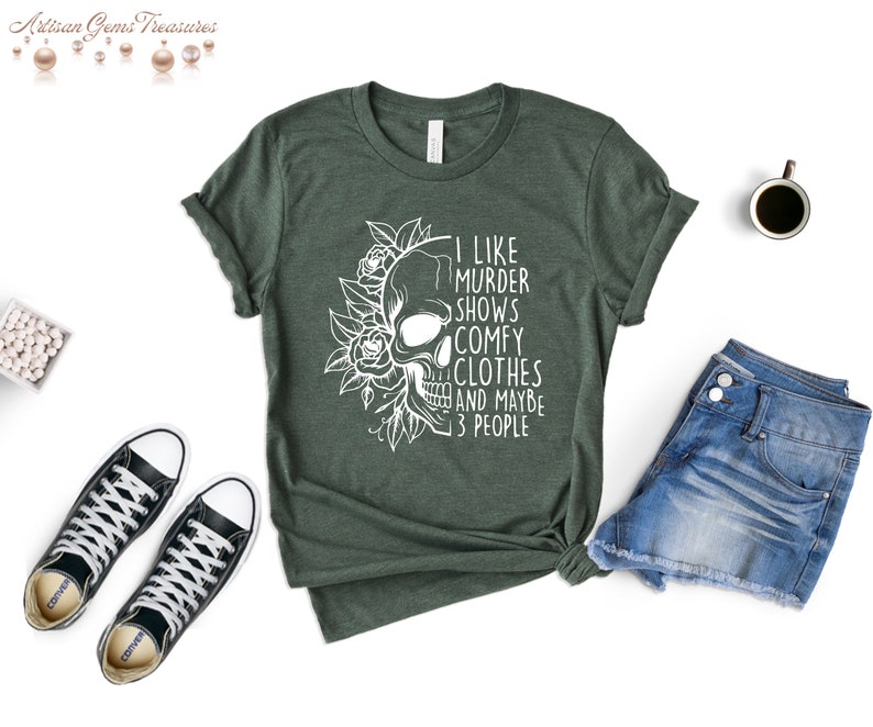 Murder Shows Comfy Clothes T-Shirt, True Crime Gift image 3