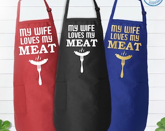 Funny BBQ Apron for Men, Grilling Gift