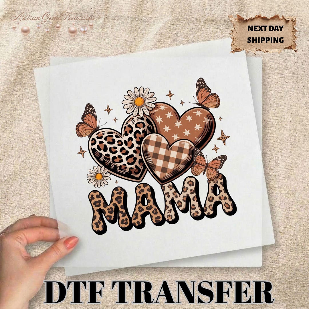 Mama DTF Transfer Ready to Press, Leopard Mom Heat Transfer - Etsy