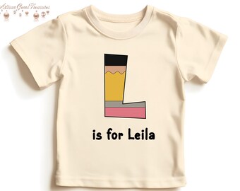 Personalized First Day of School Shirt, Custom Kids Monogram Tee
