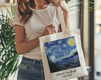Starry Night Tote Bag, Van Gogh Tote Bag, Scenery Aesthetic Bag, Teacher Life Bag, Painting Art Tote Bag, Bridesmaid Bags, Van Gogh Gift