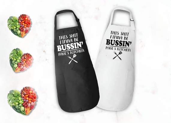 Personalized BBQ Apron, Funny Grill Gift, Custom Name Apron