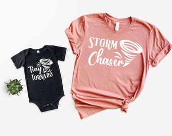 Storm Chaser Tiny Tornado Matching Shirt Set, Mama and Mimi Shirts