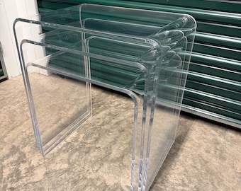 Vintage Lucite Nesting Tables, Set of 3 Tables