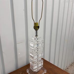 Vintage Stacked Lucite Table Lamp