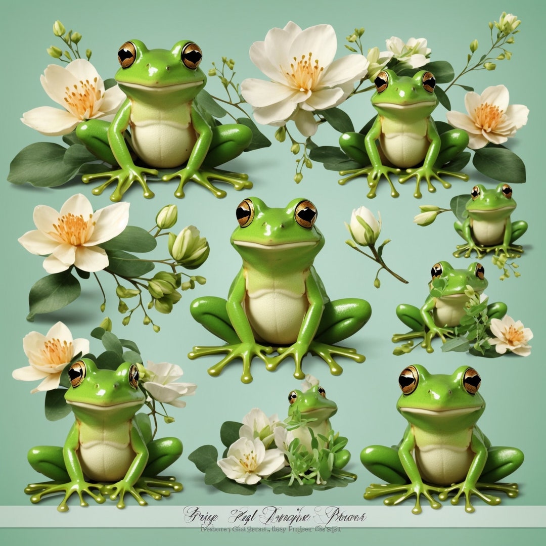 Enchanting Green Frogs Whimsical Delights for Scrapbooking and Beyond