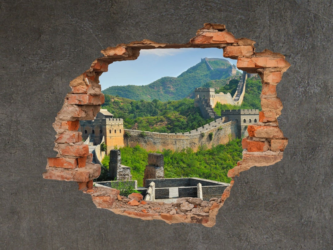 Wall Sticker Hole Great Wall of China Wall Sticker 3D Etsy
