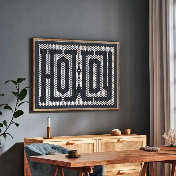 Howdy Black Typography Print, Bold Howdy Wall Art, Cowboy Western Digital Poster, Farmhouse Decor, Modern Tile Print, Howdy Digital Download